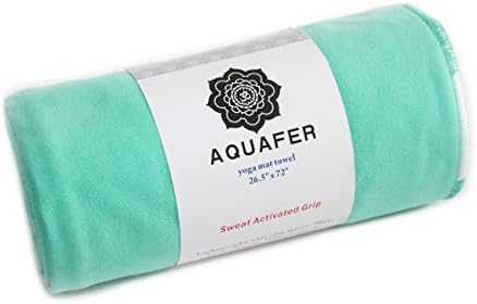 #1 Best Bikram Non-slip Hot Yoga Towel By Aquafer, 100% Suede Microfiber, Skidless Yoga Mat Towels,sweat Activated Grip . Perfect for Yoga, Hiking,beach, Sport,gym , Exercise, Fitness, Pilates (Green)