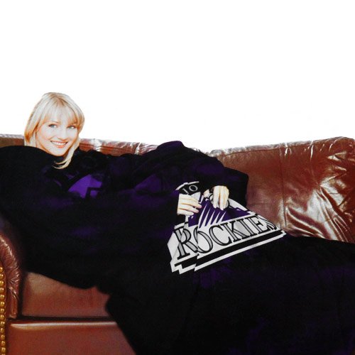 MLB Colorado Rockies Adult Comfy Throw, Officially MLB Licensed Blanket with Sleeves by Northwest 