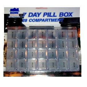 Home Master 7 Day Pill Box 28 Compartments Quality!