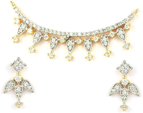 AD CZ Mangal Sutra with Chain in gold rhodium finish - MS10463CL