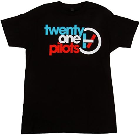 Twenty One Pilots Color Logo Letter Print Black Fashion T-Shirt (Asia X-Large, Black)
