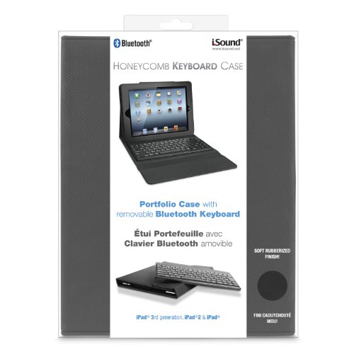 iSound Honeycomb Keyboard Case with Removable Bluetooth Keyboard for iPad 2G/3G and 4G, Black (ISOUND-4733)