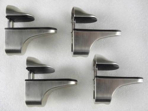 [Brush Finished] 2 Pair(4pcs) of Metal Adjustable Shelf Holder Bracket for Glass or Wood Shelves