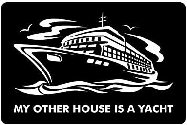 SHININGLY 23.6"(L) x 15.7"(W) Humorous Funny Saying &amp; Quotes:My Other House is A Yacht Machine-washable Doormat Mat