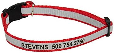 Personalized Reflective Cat Collar. Safety Release Buckle. Adjustable Size
