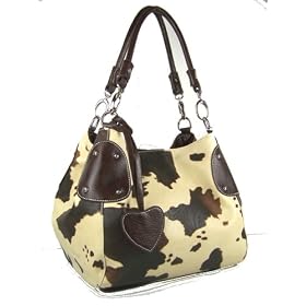 Buy Handbag Purse Cow Print Tote Hobo Women Bags Beige by JC Fashion
