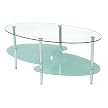 Oval Glass Coffee Table - Clear/ Frosted