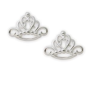 Disney Princess Sterling Silver Crown Stud Earrings