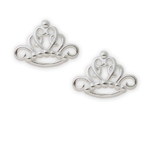 Disney Princess Sterling Silver Crown Stud Earrings