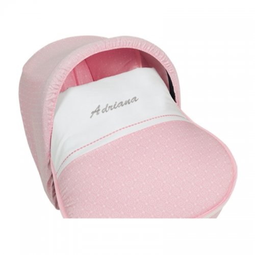 Imagen principal de Bolín Bolón-Saco cestita grupo 0-Colección Nubes personalizado-32 Rosa