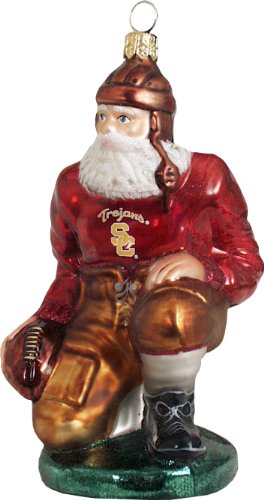 USC Trojans Ironman Football Player Blown Glass Ornament