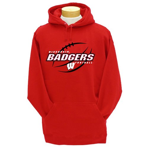 Wisconsin Badgers Heavyweight Hooded Sweatshirt, X-Large