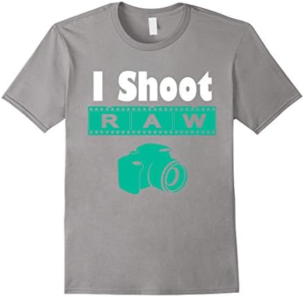 Men's I Shoot Raw DSLR Photography Skills Photographer Gift T-Shirt Medium Slate