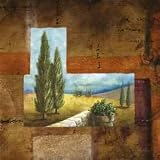 Tuscan Collage I by Marie Frederique. Art Print Poster FRAME IT.. 16 inches width by 16 inches height. Highest Quality Art Poster Print