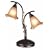 Normande Lighting 2 x 40W Incandescent Tulip Table Lamp. 17.25" High with a Rust Painted Finsih and Frosted Brown Tulip Shades.