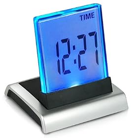 COLOUR 7 LED DIGITAL LCD ALARM CLOCK+THERMOMETER