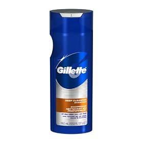 Gillette Shampoo, Deep Cleaning, 12.2-Ounce Bottle (Pack of 4)
