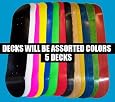 Moose Blank Skateboard Decks (Set of 5, 7.75", Assorted Colors, Grip)