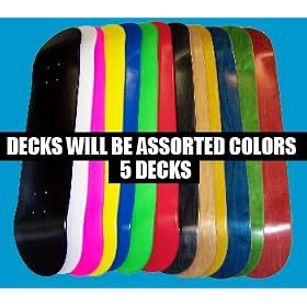 BLANKS: 5 - 7.75" - Skateboard Decks Assorted Colors + Grip