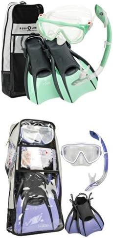 Aqua Lung Sport Diva 1 Lx / Island Dry Snorkel/ Trek Fin / Snorkel Set