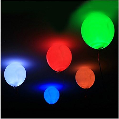 Douqu 10Pcs/Pack 12 Inch Led Luminous Fluorescent Latex Balloons for Birthday Wedding Party Decorations