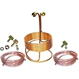 HomeBrewStuff 25' Copper Immersion Wort Chiller - Deluxe Package with 2x 12' Hoses, Fittings, & Faucet Adapter