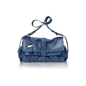 Francesco Biasia Motion - Calf Leather Flap Shoulder Bag Navy