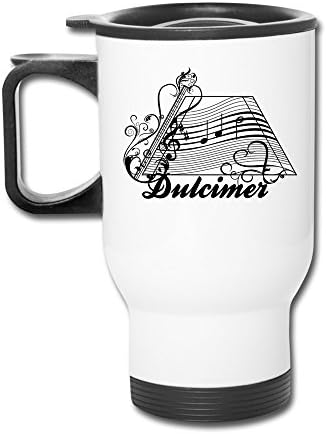 Superior Guitar Music With Note Travel Mugs With Handle White Drink Bottle With Easy Clean Lid