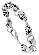 Surgical Steel Men's 9 in. Skull Bracelet