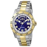 Men's Invicta II Blue Dial 18k Gold Plated and Silver Tone Stainless Steel