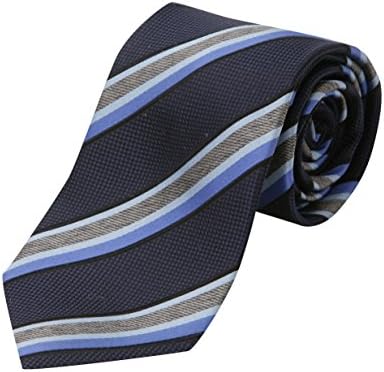 Cambridge Members Men's Basic Navy Diagonal Line Silk Tie