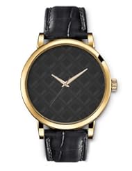 SPRAWL Aanalog Fashion Series Gold Ladies Watches of Genuine Black Leather Strap,Unique Wrist Watch for Women Girls Designed with gray boxes