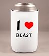 Personalized Beverage Can Cover (Coolie) with I Love Beast (first name/surname/nickname)