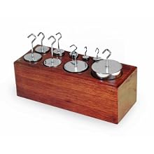 American Educational Nickel-Plated Brass Hooked Weight Set, Metric