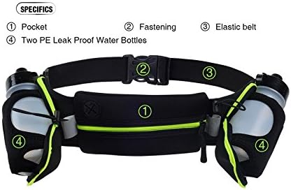 WINMAX New Running Belts Exercise Climbing Camping Cycling Running Bag Waist Packs with 2 Free Water Bottles for Men &amp; Women