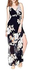 V-neck Floral Print Open-Back Chiffon Maxi Dress  With a Sash 