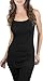 ToBeInStyle Women’s Long Layering Cotton Tank Top w/Adjustable Spaghetti Straps - Medium - Black