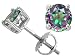 2.00 cts Round Mystic Rainbow Topaz Screw Back Earring Stud - 14kt White or Yellow Gold