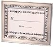Pewter placecard frames with crystal accents