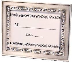 Pewter placecard frames with crystal accents