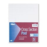 Tops Section Pads, 5 Squares, Quadrille Rule, Letter Size (8.5 x 11), White, 50 Sheets per Pad (35051)