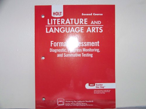 formal assessment diagnostic progress monitoring and summative testing with answer key holt literature and