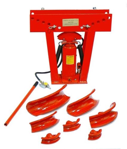 Heavy-Duty 16-Ton Air Hydraulic Pipe Bender - 8 Bending Dies 1/2