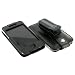 Premium Leather Belt Clip Case with Screen Protector for Generation 2 iPod Touch 2 8gb 16gb 32gb MP3 Player (iPod Touch 2 NOT included), Open Face Black