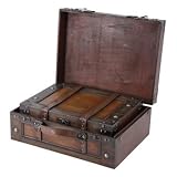 Old Style Suitcase With Stripes Set of 2