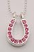 Large Rhinestone Horseshoe Necklace, Pink
