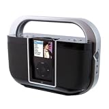 GPX BI108B AM/FM Portable Music System with Docking and Recharging for iPod