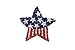ID 8859 American Flag Star Patch Patriotic Symbol Craft Beaded Iron On Applique