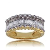 14KT Yellow White Gold Ladies Diamond Ring Band 1 CTTW