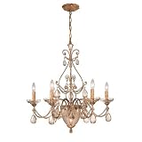 Crystorama Tuscany 5636-EG Large 6 Light 360w (29H x 28W) Chandelier Light in Etruscan Gold